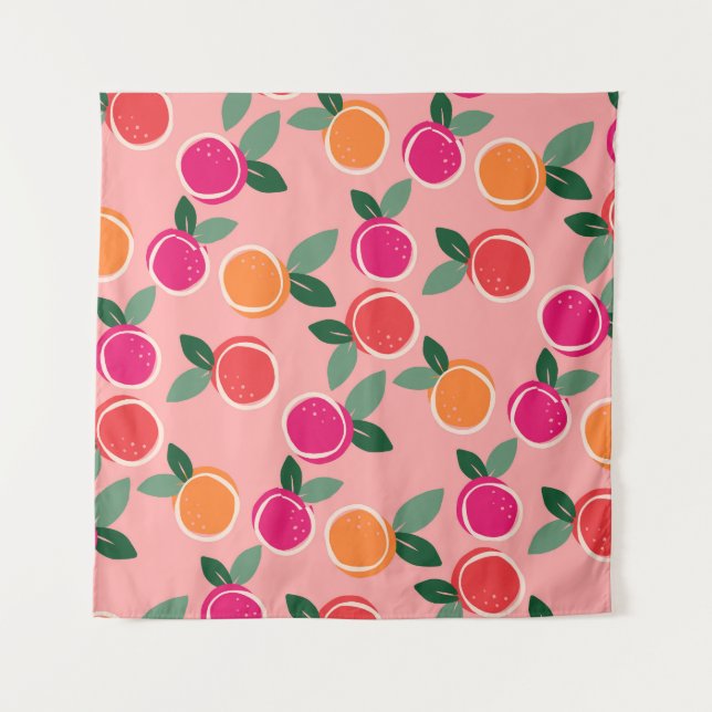 Sunset Citrus Symphony Wandteppich (Vorderseite)