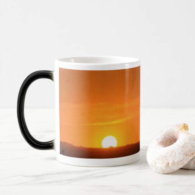 Sunset Classic Tasse, 11 oz Verwandlungstasse (Mit Donut)