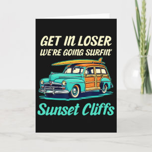 Sunset Cliffs Kalifornien Surf Girl Frauen Männer Karte