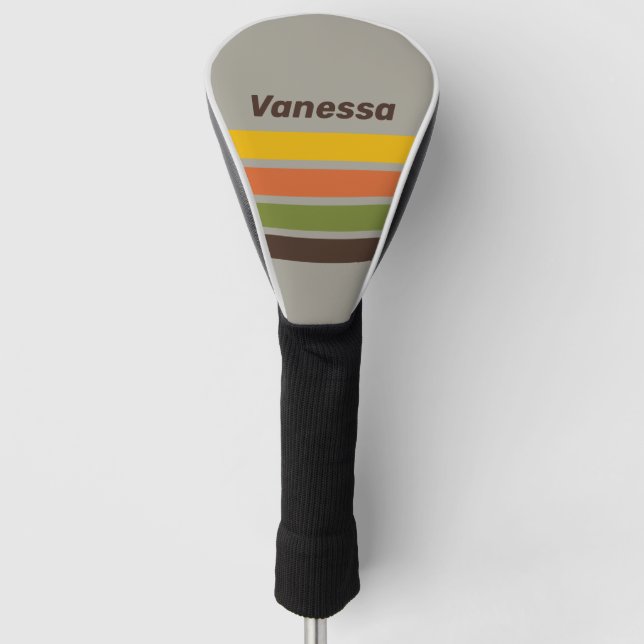 Sunset Clover Across Striping with Name Golf Headcover (Vorderseite)