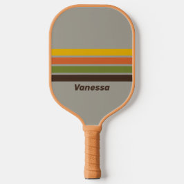 Sunset Clover Across Striping with Name Pickleball Schläger