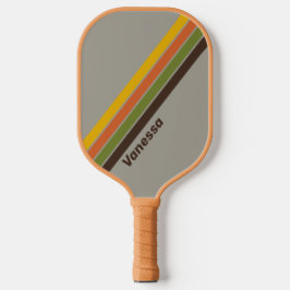 Sunset Clover Gestreift mit Namen Pickleball Schläger