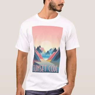 Sunset Code: T-shirt numérique Digital Mountain Su