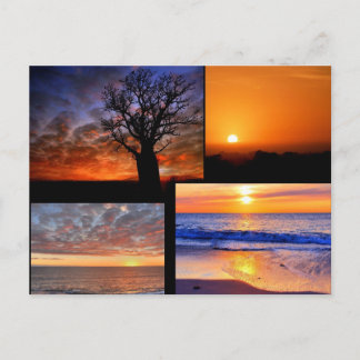 Sunset Collage Postcard Postkarte