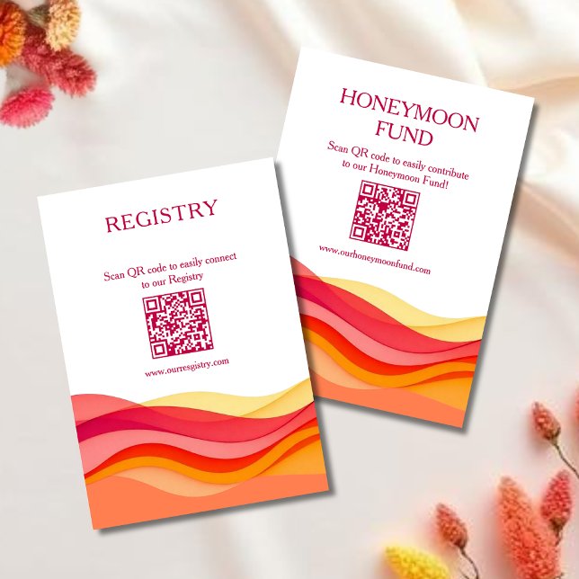 Sunset Color Waves Registry & Honeymoon Fund Begleitkarte (Sunset Color Waves Registry & Honeymoon Fund Enclosure Card )