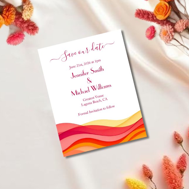 Sunset Color Waves Save The Date (Sunset Color Waves Save The Date )