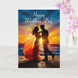Sunset Couple Personalisiert Wedding Karte