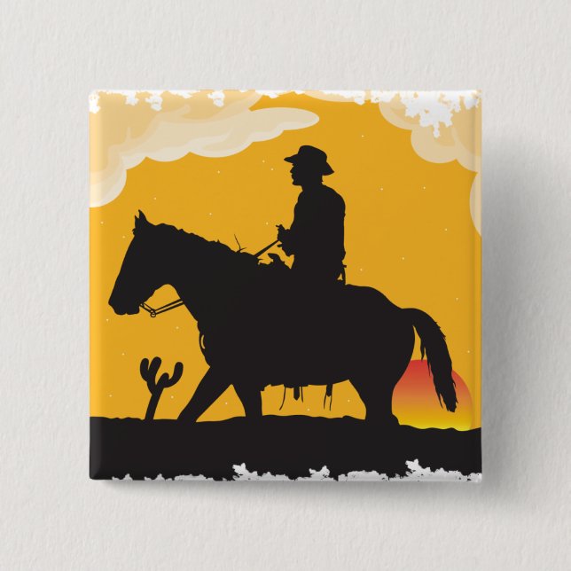 Sunset Cowboy Button (Vorderseite)