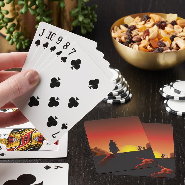 Sunset Cowboy Playing Cards Spielkarten (Von Creator hochgeladen)