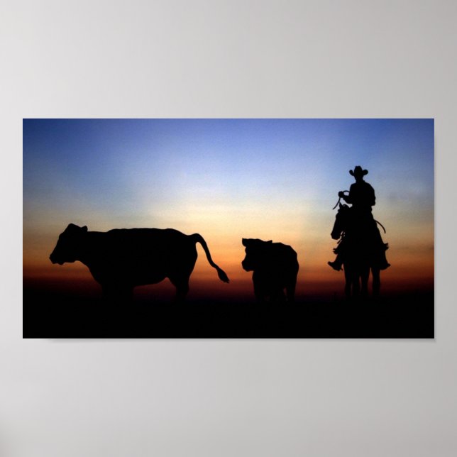 Sunset Cowboy Poster (Vorne)