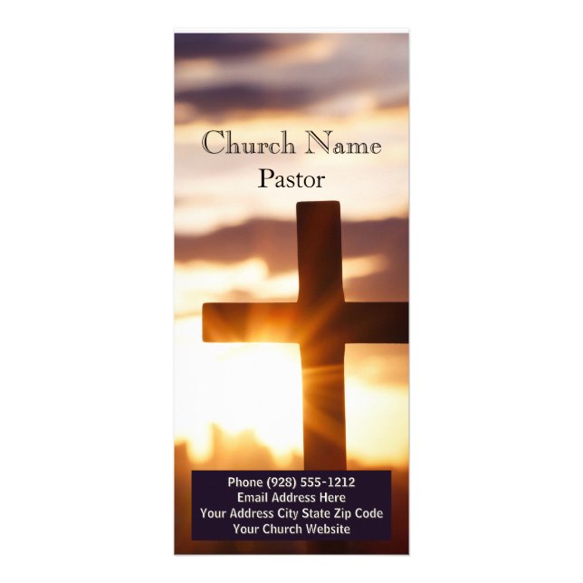 Sunset Cross Church Bibel Rack Card, Ministerium K Werbekarte (Vorne)