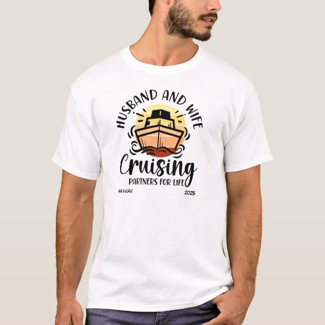 Sunset Cruise Paares PERSONALISIEREN T - Shirt (Vorderseite)
