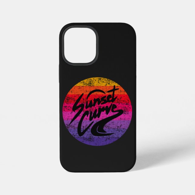 Sunset Curve Retro-Design iPhone 12 Mini Hülle (Rückseite)