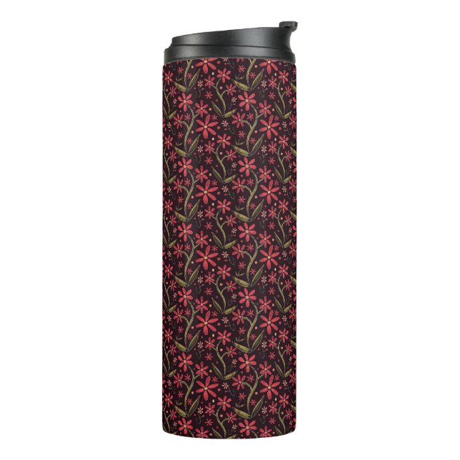 Sunset | Dancing Daisies Watercolor Tumbler Thermosbecher (Nach links gedreht)