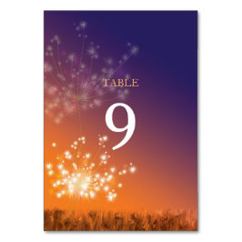 Sunset Dandelions Ombre Wedding Tischnummer