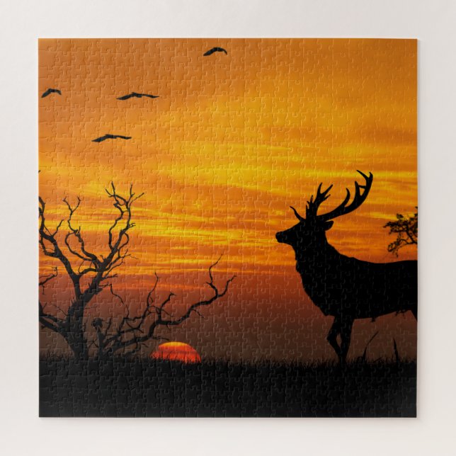 Sunset Deer Silhouette (Vertikal)