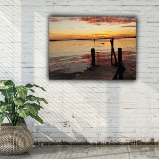 Sunset Delphins Leinwanddruck