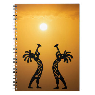Sunset Desert Sun Kokopelli Notebook Notizblock