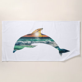 Sunset Dolphin Beach Strandtuch