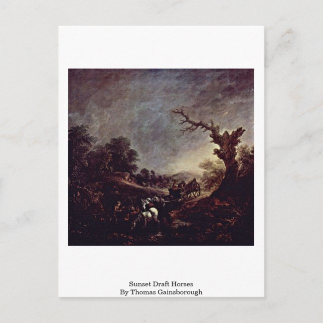 Sunset Draft Horough by Thomas Gainsborough Postkarte (Vorderseite)