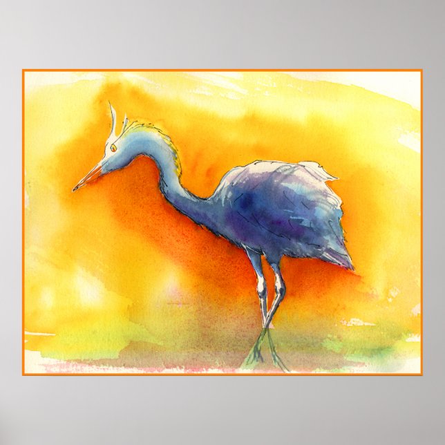 Sunset Egret Poster (Vorne)