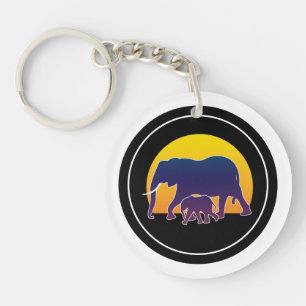 Sunset Elephants Schlüsselanhänger