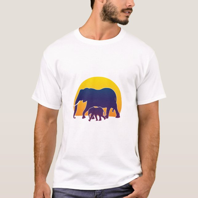 Sunset Elephants T-Shirt (Vorderseite)