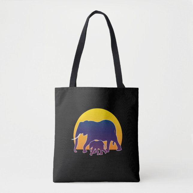 Sunset Elephants Tasche (Vorderseite)