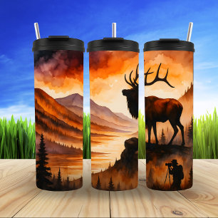 Sunset Elk, Majestät der Berge Thermosbecher