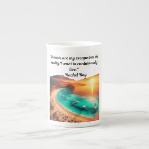 Sunset Escape Quote T - Shirt Prozellantasse