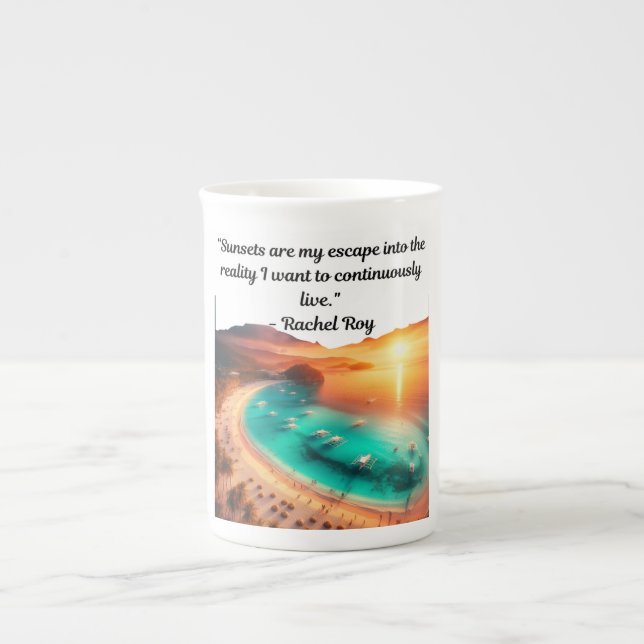 Sunset Escape Quote T - Shirt Prozellantasse (Vorderseite)