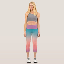 Sunset Fade Pastel Capri Leggings
