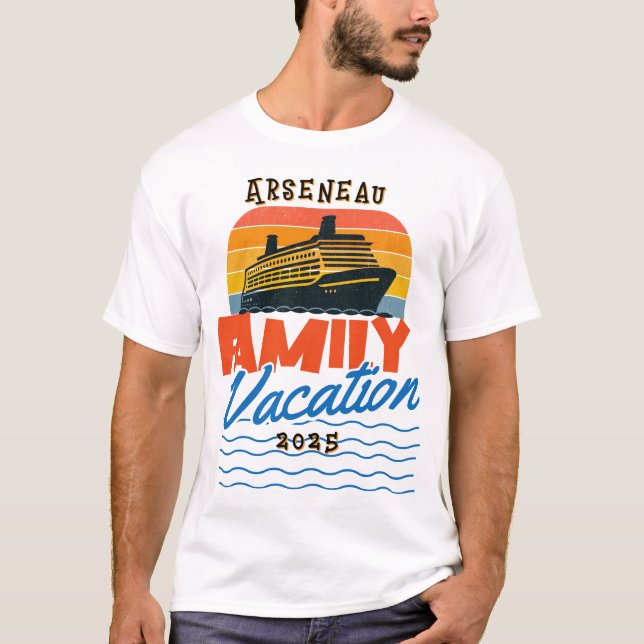 Sunset Family Cruise Orange PERSONALIZE T - Shirt (Vorderseite)