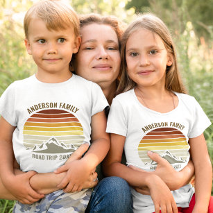 Sunset Family Wiedersehen Custom Mountains Kinder T-Shirt
