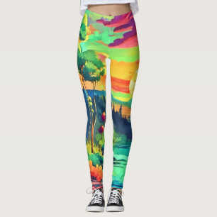 Sunset Fantasy Landschaft Leggings