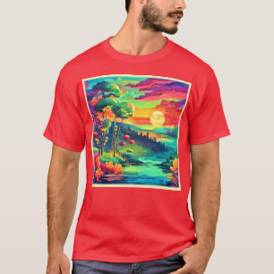 Sunset Fantasy Landschaft T-Shirt