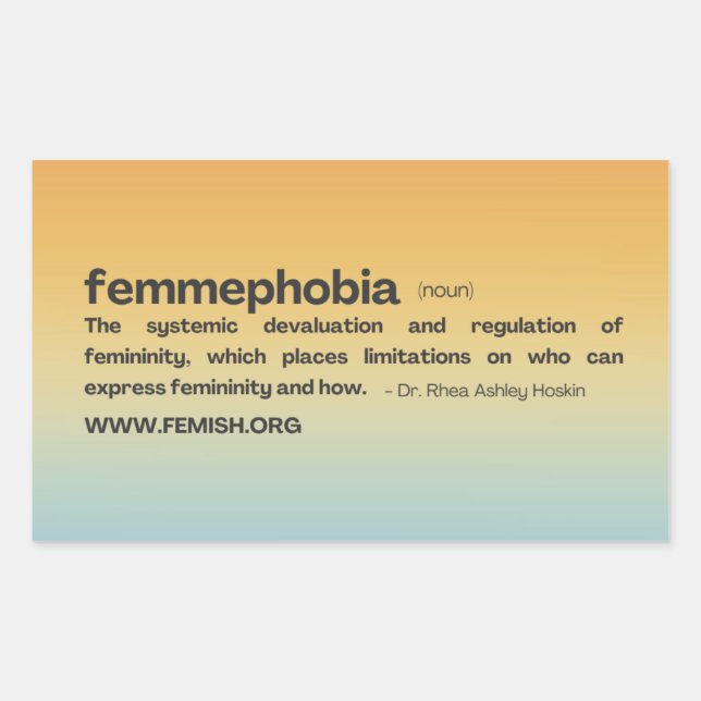 Sunset FEMMEPHOBIA Aufkleber (Vorderseite)