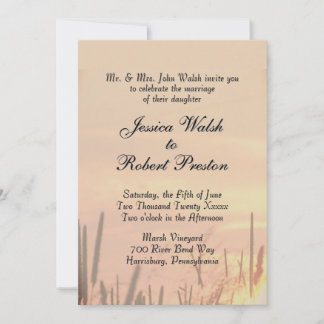 Sunset Field Wedding Invitation Einladung