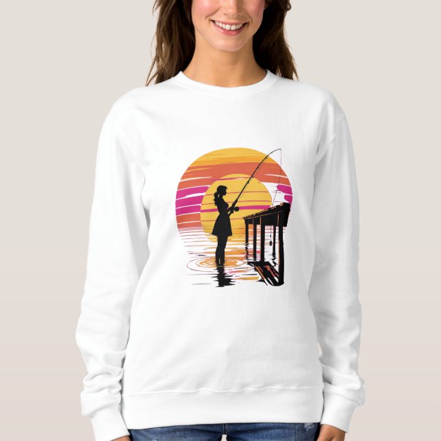 Sunset Fishing – Women’s Sweatshirt (Vorderseite)