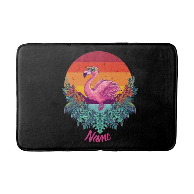 Sunset FLAMINGO Badematte (Vorderseite)