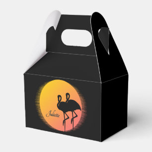 Sunset Flamingos Persönlich mit Namen Geschenkschachtel