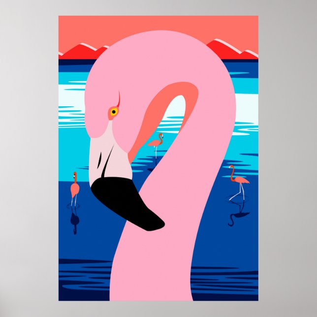 Sunset Flamingos Poster (Vorne)