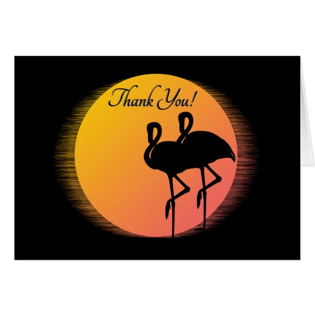 Sunset Flamingos Vielen Dank! (Vorderseite (Horizontal))