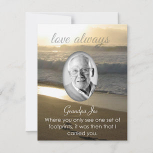 Sunset Footprint Gedicht zur Erinnerung Einladung