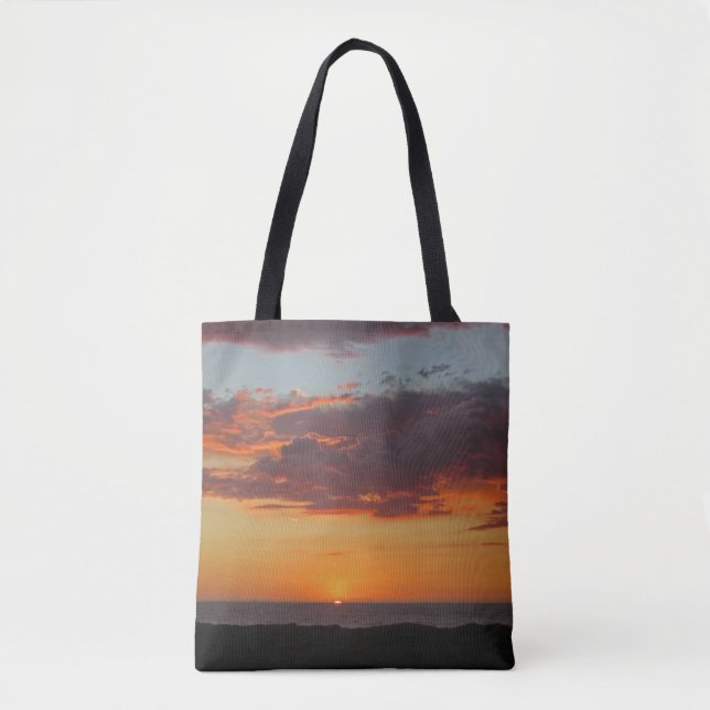 Sunset Foto Orange Sky Pacific Ocean Coast Tasche (Vorderseite)