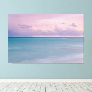 Sunset Foto Wohngestaltung mit Beach Waves Leinwanddruck