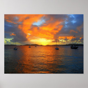 Sunset, Frank Bay, St. John, Jungfrau Poster