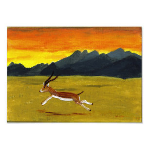 Sunset Gazelle Art Fotodruck