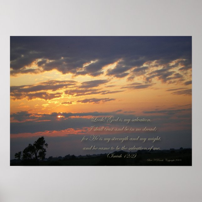 Sunset God is my Salvation Print Poster (Vorne)