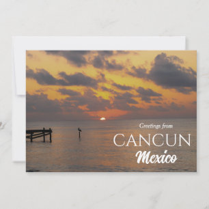 Sunset Greetings from Cancun Mexico Postcard Einladung